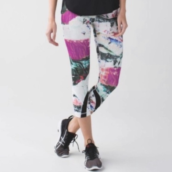 LULULEMON Run Inspire Crop Leggings pigment wave 4 printed yoga - Picture 13 of 13